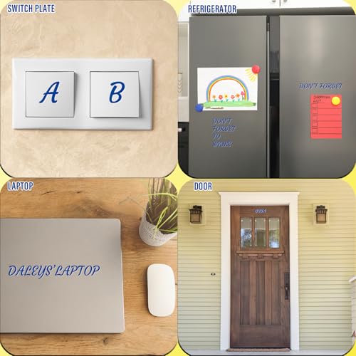 Image of 510 Pieces 10 Sheets Letter Stickers,Self Adhesive Waterproof Mailbox Numbers Stickers,Alphabet Decals for DIY,Bulletin Board,Window,Door,Sign,Bike,Car,Laptop,Scrapbook(Blue, 1.5 Inch)