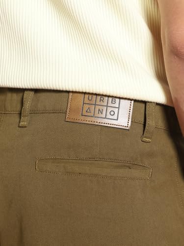 Image of Urbano Fashion Men's Loose Baggy Fit Solid Cargo Chino Trouser Pant with 6 Pockets Non-Stretchable