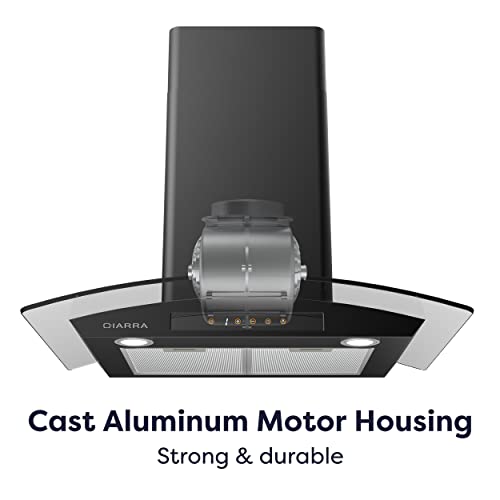 Ciarra Black Range Hood 30 Inch With Soft Touch Control 450 Cfm Stove Vent Hood For Kitchen With 3 Speed Exhaust Fan Auto Shut Off Function Cab75502 #TOP5