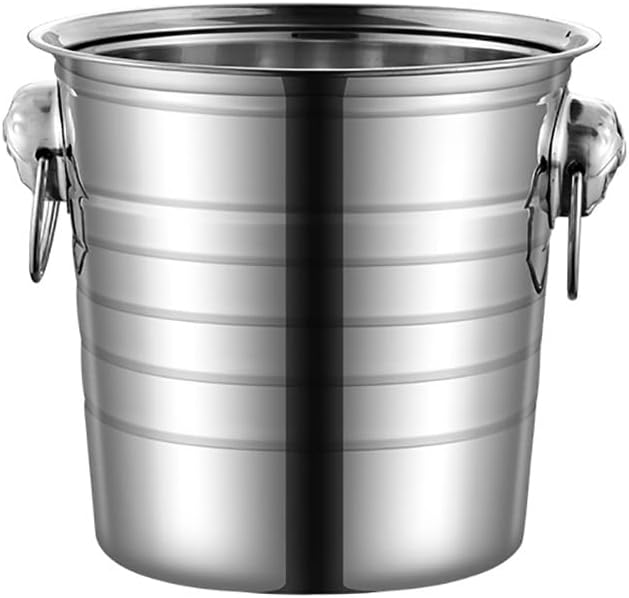 Stainless Steel Ice Bucket, Juice Drinks Bucket Ice Bucket Thick Ice Holder Container For Bar Party Champagne Wine Barrel Drink Ice Cooler Bucket Wine Be