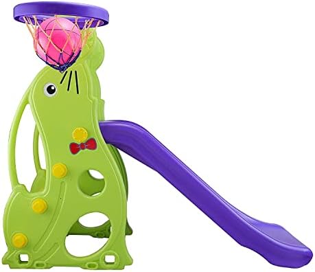 FLIPZON Foldable Baby Garden Slide for Kids - Dolphin Shape Freestanding Plastic Garden Slide for Kids/Toddlers/Indoor/Outdoor, Multicolour