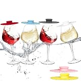 CHLJAR 18oz Tritan Floating Pool Wine Glass Set of 4 with 6 Silicone Lids