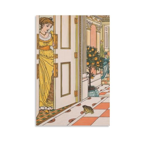 Impression d'art Walter Crane La Belle et la Bête pour habiller un mur vide avec du vintage 40x60