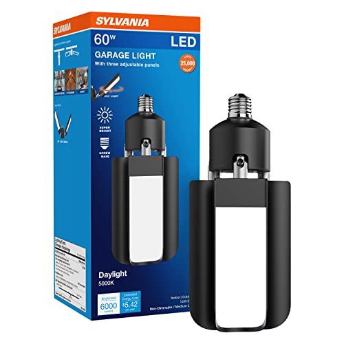 Sylvania Led Garage Retrofit Light, 300W = 60W, Black Finish, 6000 Lumens, Medium Base, 5000K, Daylight – 1 Pack (41357) #TOP15