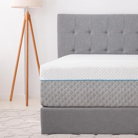 EGOHOME Queen Mattress 14 Inch, Charcoal Gel Memory Foam Mattress Bed in a Box, Back Pain Relief Mattress Made in USA, Medium Firm Mattress, CertiPUR-US Certified,60”x80”x14”, White Cover