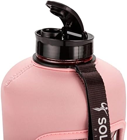 Solo Pro Fitness Power keg Sports Water Bottle (2.2 L) Removable Insulated Sleeve With Pockets, Time Tracker, Integrated Handle, Fitness, Exercise, Large Gym Water Bottles, Eco-friendly, BPA Free
