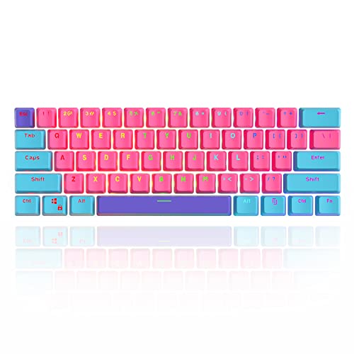 Image of Guffercty kred GTSP 60% PBT Mechanical Gaming Keyboard Keycaps with 6.25U Space Bar OEM Profile for Cherry MX Switch Design Zhri (QWERTY Layout)