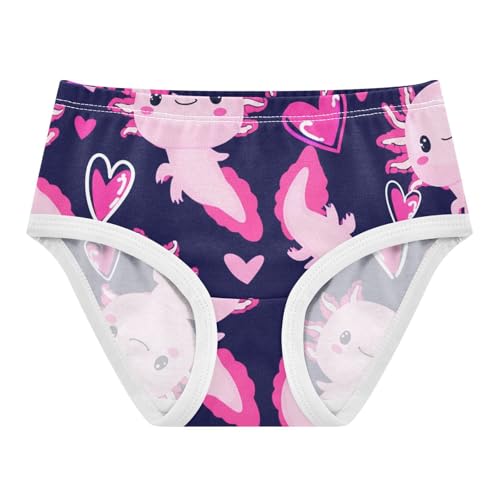 Cute Axolotls Hearts Pink Girls Underwear Toddlers 2t Cotton Panties for Girl Fun Kids Briefs Undies