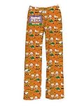 BRIEF INSANITY, Snoopy Unisex Lounge Pajama Pants - Loose-Fit, Halloween Wear, Fall, Autumn & Themed Pajama Pants Women & Men - Peanuts Pumpkin Patch Sleep Bottoms, X-Large