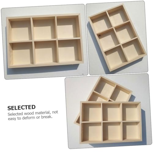 IMIKEYA 6-grid Wooden Artist Storage Box 24x16x8cm Pine Pigment Compartment Case Painting Tool Organizer for Desktop Art Supplies - Image 2