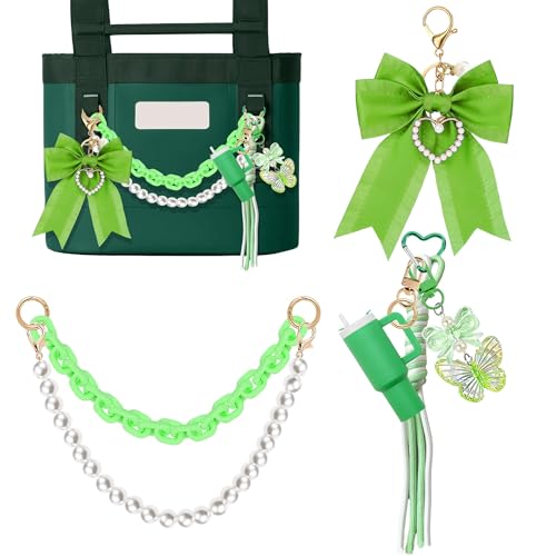 Image of Tote Bag Accessories for YETI Camino 20 /35 /50 Bogg Bags Pearl Bow Green