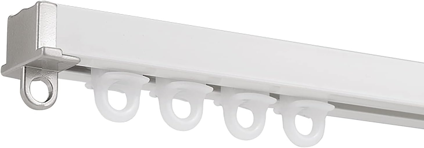 3.2-49.2ft Long Embedded Room Partition Curtain Rod for Hotel/Clinics/Balcony,Ceiling Mount Invisible Straight Curtain Rail, Heavy Duty Aluminum Alloy(White,11m/1100cm/36ft)