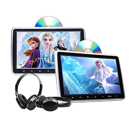 2021 Newest-Summer 10.1 Inch DVD Player Headrest Car DVD Player Dual Universal Vehicle Headrest Monitor Portable DVD Player for Kids Touch Screen Headrest DVD Player Digital Touch Button HDMI -C1100A