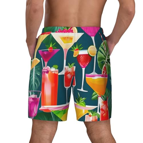 Short de bain homme séchage rapide motif cocktail tropical avec doublure confort - 4