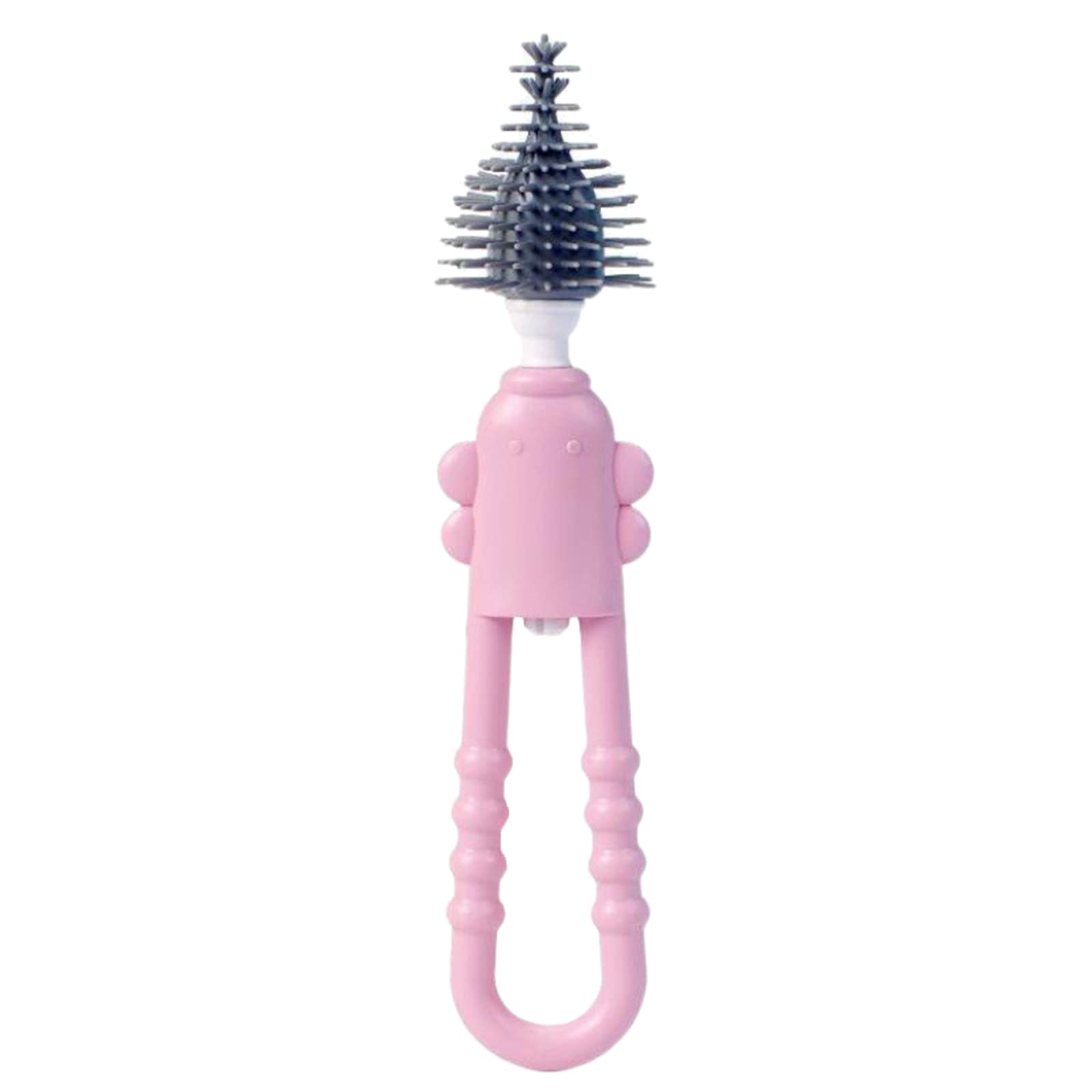 3 Grey Maydong Infant Feeding Bottle Brush Cartoon Nipple Brush Silicone Bottle Brushes Bottle Cleaning Kits For Baby Milk Bottle