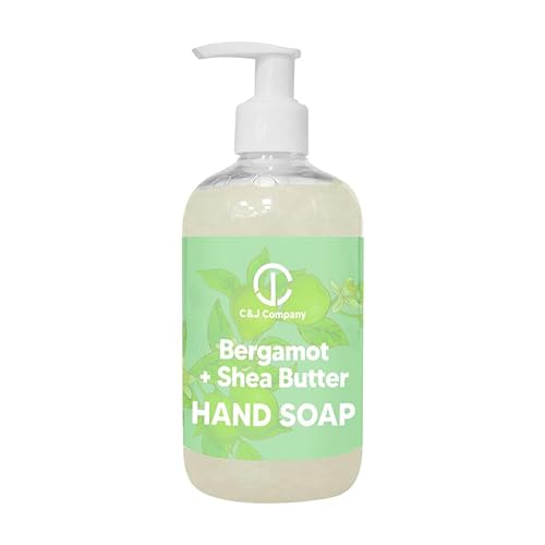 C&J Company Jabón de manos, hecho con manteca de karité, bergamota, lavado de manos hidratante, todo natural, sin alcohol, libre de crueldad, 12