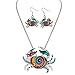 Produktbild Tree-on-Life Stilvolle Frauen Halskette + Ohrringe Set Bunte emaille krabben anhänger & eardrops Party earbob anhänger schmuck zubehör