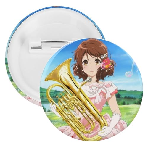 丸型 バッジ 缶バッジ 5個セット 響け! ユーフォニアム ピンバッジ 丸バッジ ブローチ 襟章 缶バッジブローチボタン ボタンブローチ アクセサリー ブリキ製 バッジピン ピンブローチ 衣類アクセサ 学生かばん掛け ラペルピン ピンバッチ クリップ ピン