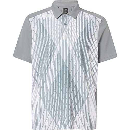 Oakley Men's Cross Graphic Polo, Steel Grey, XL