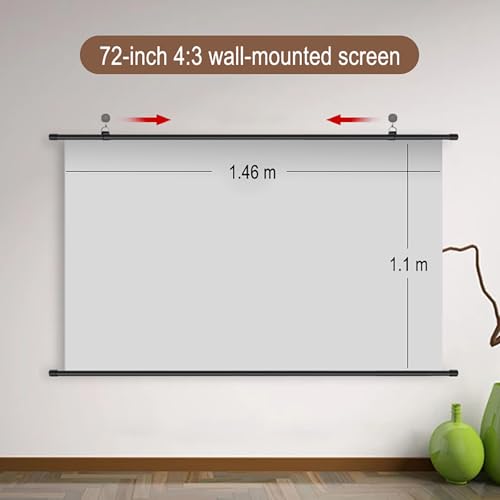 Pantalla manual para proyector 72" 4:3 ROFBIHG miniatura 2