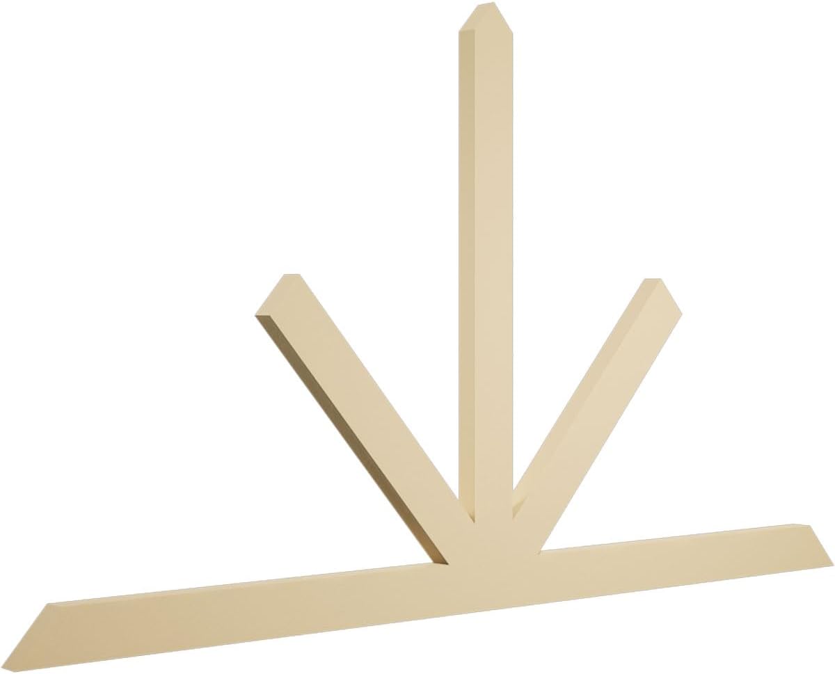 84"W x 49"H x 2"D x 4"F, 14/12 Pitch, Saratoga Signature Urethane Gable Bracket, Primed Tan