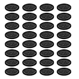 jojofuny 50 Schwarze Runde Harzknöpfe mit 4 Löchern zum Annähen für Jacken Pullover Robuste Nähknöpfe aus Strapazierfähigem Harz für Herrenmäntel und Selbstgemacht Bastelarbeiten