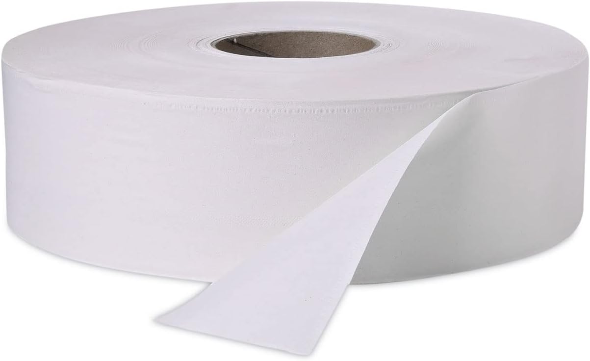 Windsoft White Jumbo Roll Bath Tissue, 9" dia, 1000 ft - 12 jumbo rolls of bathroom tissue.
