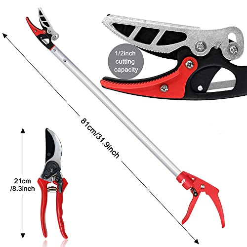 Byhagern 32Inch Cut and Hold Pruners, LongReach Tree Pruner with