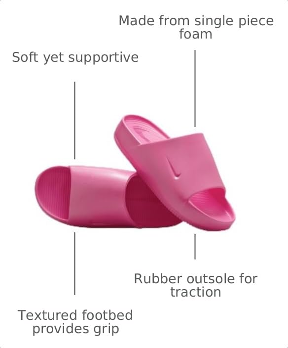Image of Nike Calm SE Women's Slides (FV5940-600, Hyper Pink /Hyper Pink) Size 9