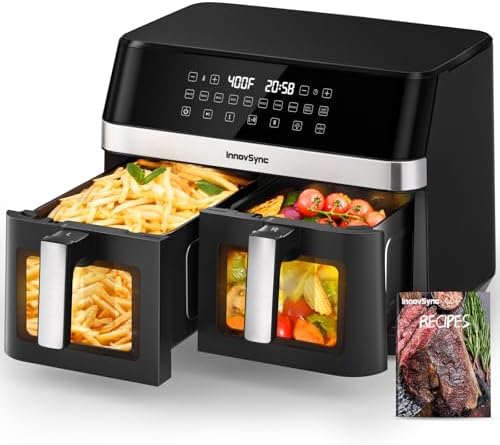 12QT Large Dual Air Fryer, 60° Easy-Panel with Full Touchscreen, ...