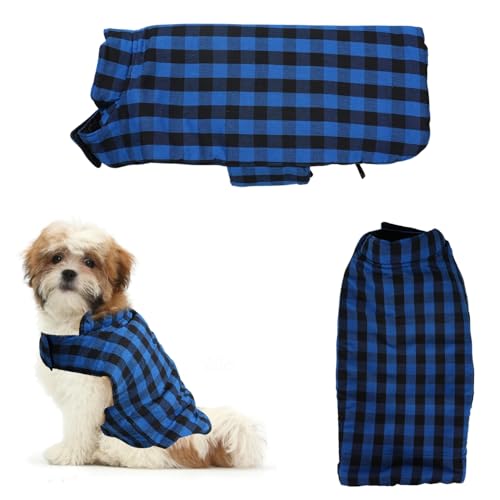 Image of Sage Square Winter Coloured Dog Coat - All-Weather Protection, Windproof, Waterproof Cozy Fleece Lining, Adjustable Straps, Durable, Stylish, Comfortable, Jacket (Blue & Black, Extra Small)