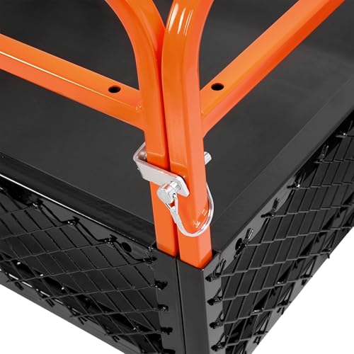 TEBEDI ATV/UTV Trailer Tow Behind Dump Cart, 1500lbs 15 Cubic Feet, Utility Trailer Cart Cargo for ATV UTV Lawn Mower Tractor Garden (with Removable Sides and 2 Tires)