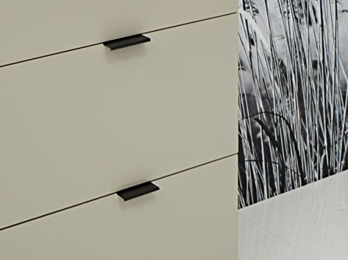 ÁNgel Cerdá - Cassettiera In Legno Laccato Grigio Perla Lucido - Mobile Con Tre Cassetti, Sistema Soft-Closing E Gambe In Acciaio Nero - Cassettiera Moderna E Funzionale Per Camera Letto - 80X45X80Cm - 4