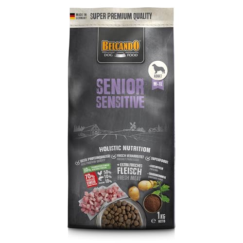 Belcando Senior Sensitive Hundefutter | Trockenfutter für ältere & empfindliche Hunde | Alleinfuttermittel für ältere Hunde Aller Rassen (1 kg neu)