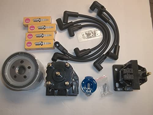 3.0L Tune UP KIT Oil Filter Ignition Coil Wires Cap Rotor Spark Plugs Compatible with MERCRUISER 3.0