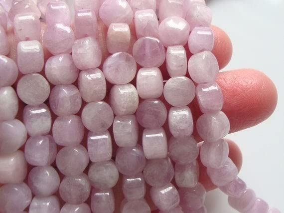 Perles kunzite naturelle 7x6mm fil de 16 pouces pour fabrication bijoux collier fait main