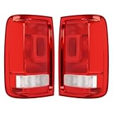 Tail Light Pair Set, Left Side & Right Tail Light for 2010-2020 Volkswagen VW Amarok, Tail Light Driving Brake Reverse Lights w/o Bulb (Bulb Not Included)