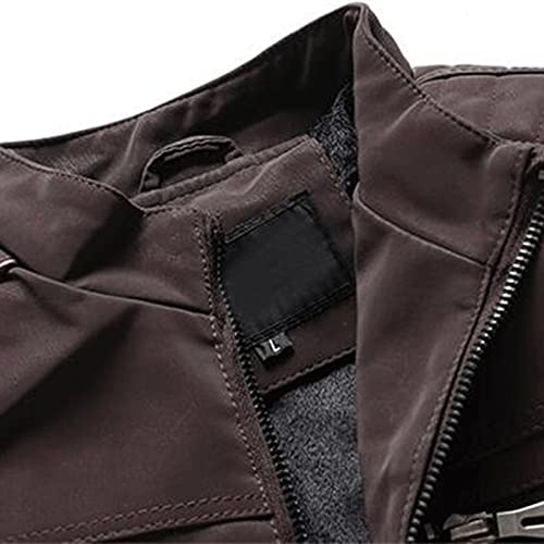 WOKAS Motorfiets Jas Mannen Lederen Jas Mannen Herfst Winter Stand Kraag Bomber Motorfiets Jassen Mens Casual PU Lederen Jassen - Image 5