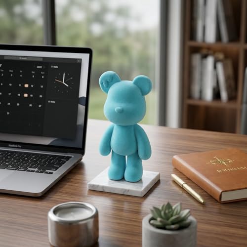 Estatua decorativa de oso azul para hogar miniatura 5