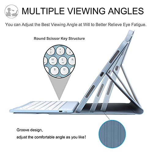 QYiiD Capa de teclado com touchpad para iPad 10ª geração 10.9 (2022), capa de teclado fofa redonda c