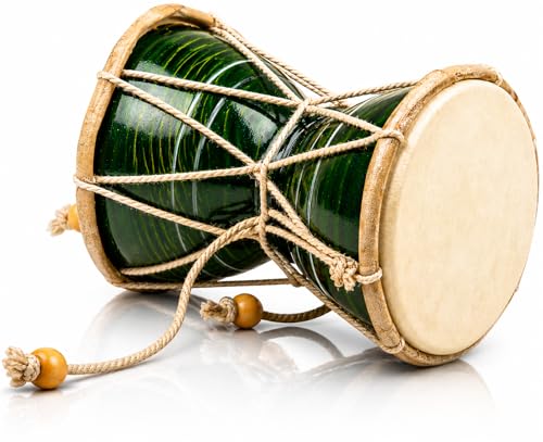 4 Inch Small Handmade Traditional Authentic Wooden & Leather Classical Indian Folk Dumroo Damroo...