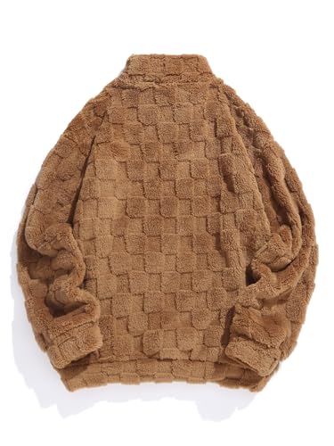 Image of ZAFUL Men 1 /4 Zipper Sweatshirt Ethnic Aztec Printed Kangaroo Pocket Fall Winter Pullovers Jacket Unisex Hoodie Tops