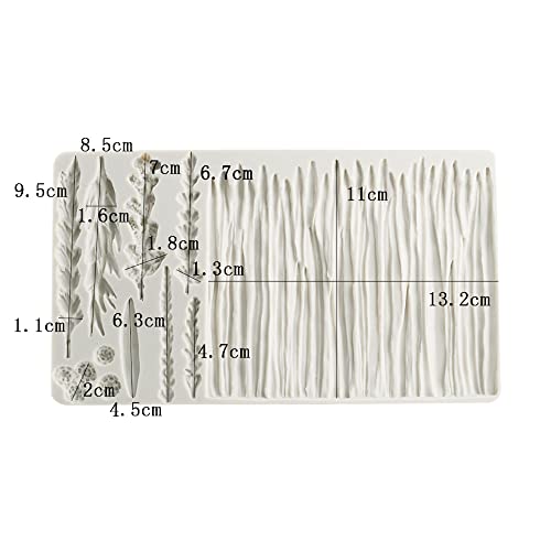 Leaf Silicone Mold Rose Flower Fondant Molds Diy Cake Decorating Tools Sugarcraft Candy Resin Clay Chocolate Gumpaste Moulds (20*11.5*1.2Cm) #TOP3