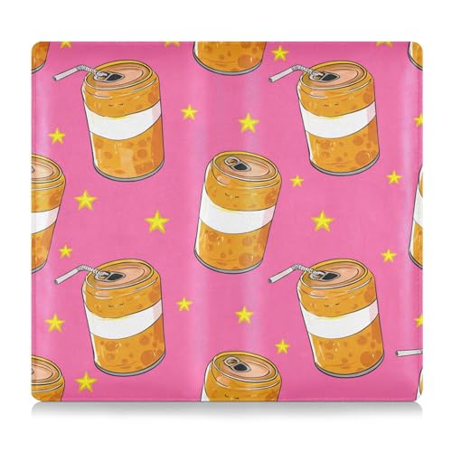 Kigai Orange Soda Cans Car Registration and Insurance Holder Vehicle Glove Box Organizer Car Document Holder for Driver's License and Cards