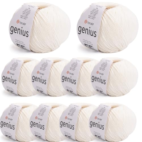 Image of YarnArt Genius Soft Cotton Blend Yarn, 10 Pack (1.76 oz / 174 Yds)