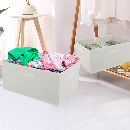 odikalo Aufbewahrungsbox 2-er faltbar Aufbewahrungswürfel, Schubladen Ordnungssystem von Regalen Kleiderschrank Schränken Organizer,26,5 x 26,5 x 46 cm, weiss