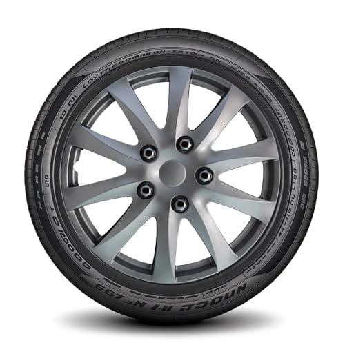 Image of LYDS GTS Silver Universal 15 inch Premium ABS Hubcap Wheel Cover Replacement Set of 4 - DWC-15S-BX