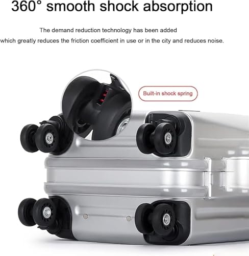 Durable Aluminum Frame USB Rechargeable Hard Shell Carry-On Luggage with Wheels(Blue,20inch) 5