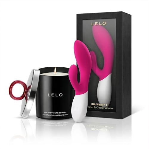 Masseur corporel INA Wave 2 LELO avec bougie de massage aromatique