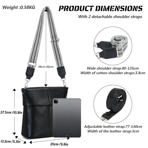 MYHOZEE Crossbody Purses for Women, Cross Body Bags with 2 Straps Leather Shoulder Bag Trendy Handbags2